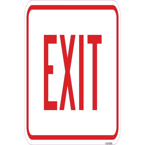 Exit, Heavy-Gauge Aluminum Rust Proof Parking Sign, 12" H, 18" L, A-1218-25201